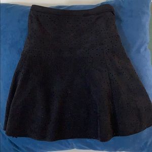 Black short suede like skirt